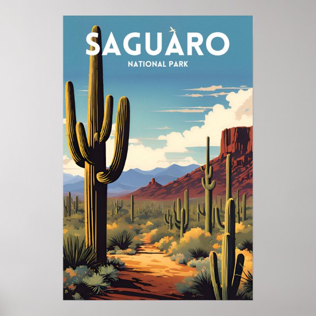 Saguaro National Park Traditional Travel Poster (Front)
