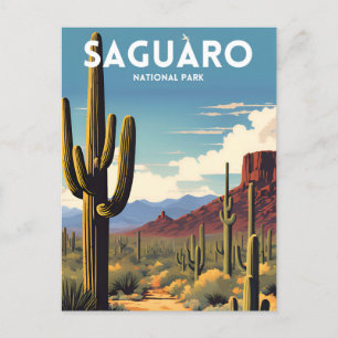 Saguaro National Park Traditional Travel Poster Postcard