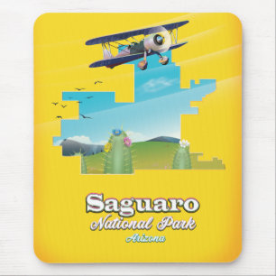 saguaro national park travel map mouse mat