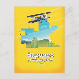 saguaro national park travel map postcard