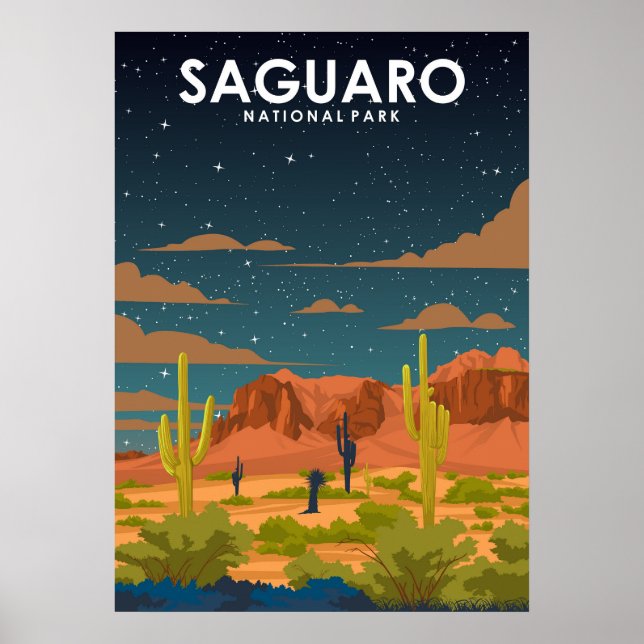 Saguaro National Park Vintage Travel Poster (Front)