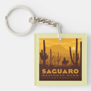 Saguaro Square National Park Arizona Key Ring