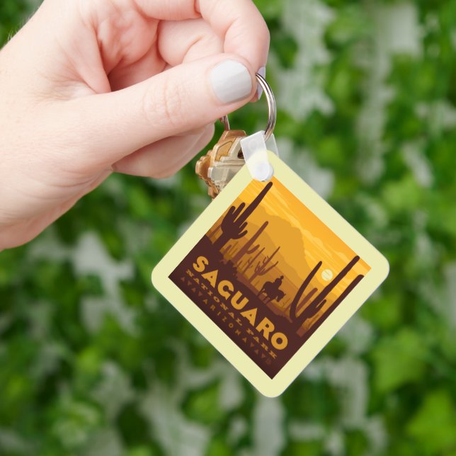 Saguaro Square National Park | Arizona Key Ring (Hand)