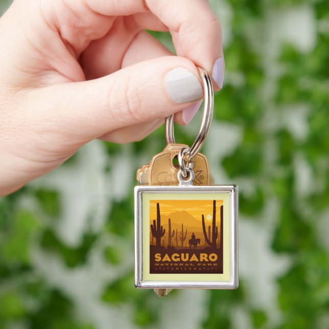 Saguaro Square National Park | Arizona Key Ring (Hand)