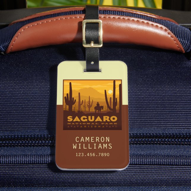 Saguaro Square National Park | Arizona Luggage Tag (Front Insitu 2)