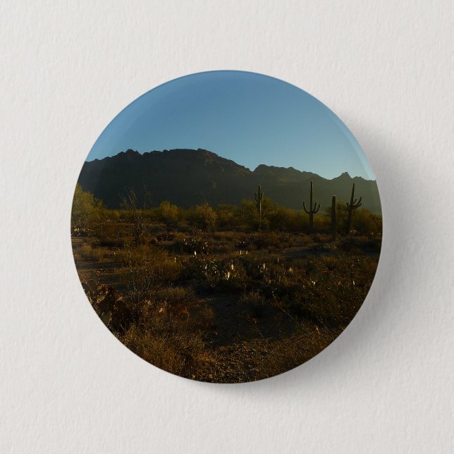 Saguaro Sunrise at Saguaro National Park 6 Cm Round Badge (Front)