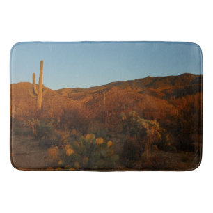 Saguaro Sunset I Arizona Desert Landscape Bath Mat