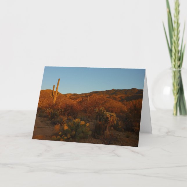 Saguaro Sunset I Arizona Desert Landscape Card (Front)