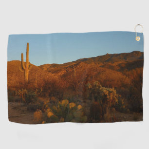 Saguaro Sunset I Arizona Desert Landscape Golf Towel