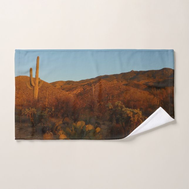 Saguaro Sunset I Arizona Desert Landscape Hand Towel (Hand Towel)