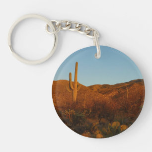 Saguaro Sunset I Arizona Desert Landscape Key Ring
