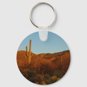 Saguaro Sunset I Arizona Desert Landscape Key Ring