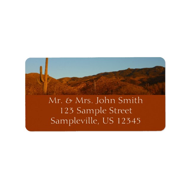 Saguaro Sunset I Arizona Desert Landscape Label (Front)