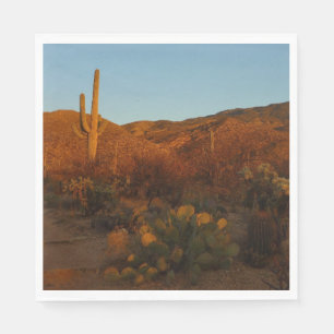 Saguaro Sunset I Arizona Desert Landscape Napkin
