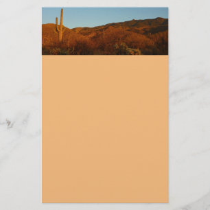 Saguaro Sunset I Arizona Desert Landscape Stationery