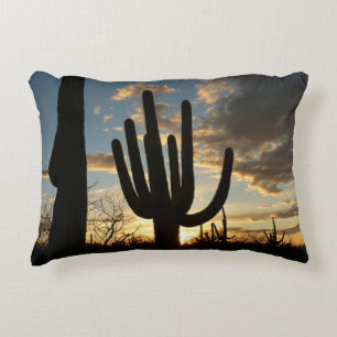 Saguaro Sunset II Arizona Desert Landscape Decorative Cushion