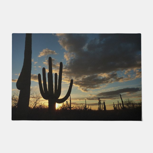 Saguaro Sunset II Arizona Desert Landscape Doormat (Front)