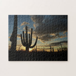 Saguaro Sunset II Arizona Desert Landscape Jigsaw Puzzle