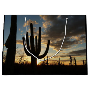 Saguaro Sunset II Arizona Desert Landscape Large Gift Bag