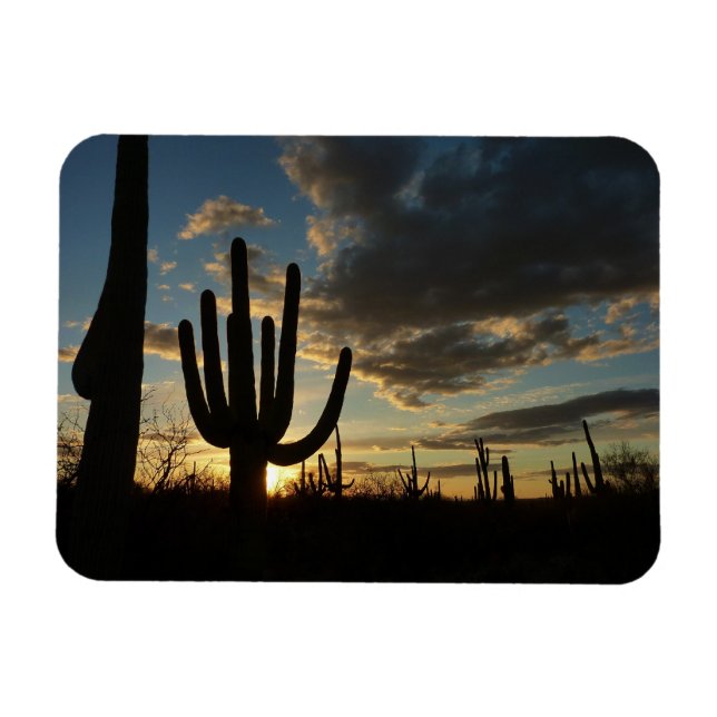 Saguaro Sunset II Arizona Desert Landscape Magnet (Horizontal)