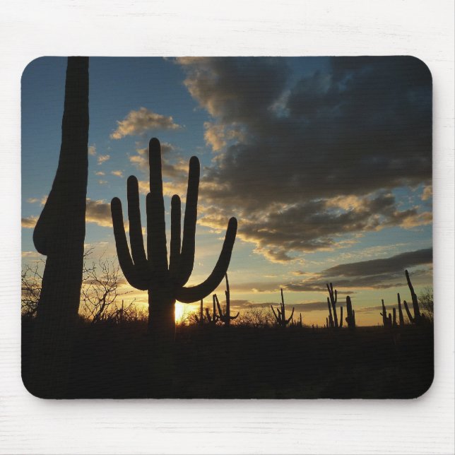 Saguaro Sunset II Arizona Desert Landscape Mouse Mat (Front)