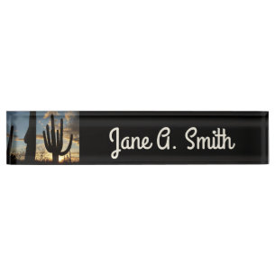 Saguaro Sunset II Arizona Desert Landscape Nameplate