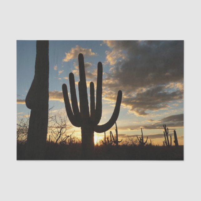 Saguaro Sunset II Arizona Desert Landscape Tissue Paper (Front)