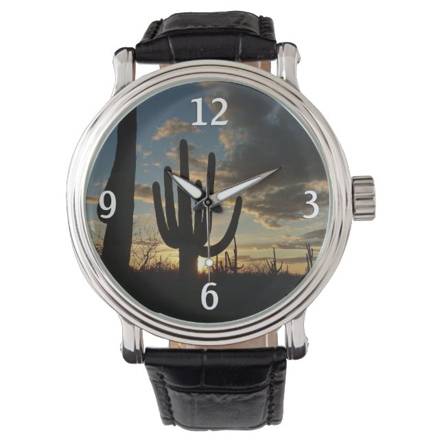 Saguaro Sunset II Arizona Desert Landscape Watch (Front)