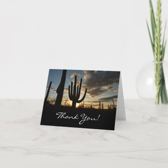 Saguaro Sunset II Arizona Thank You Card (Front)