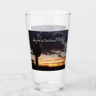 Saguaro Sunset III Arizona Desert Landscape Glass