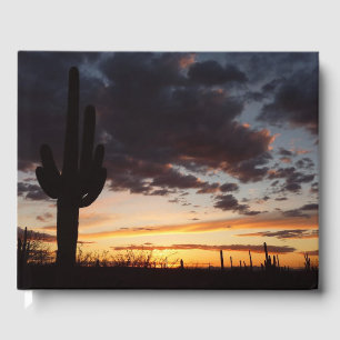 Saguaro Sunset III Arizona Desert Landscape Guest Book