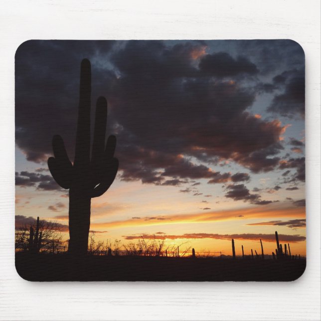 Saguaro Sunset III Arizona Desert Landscape Mouse Mat (Front)