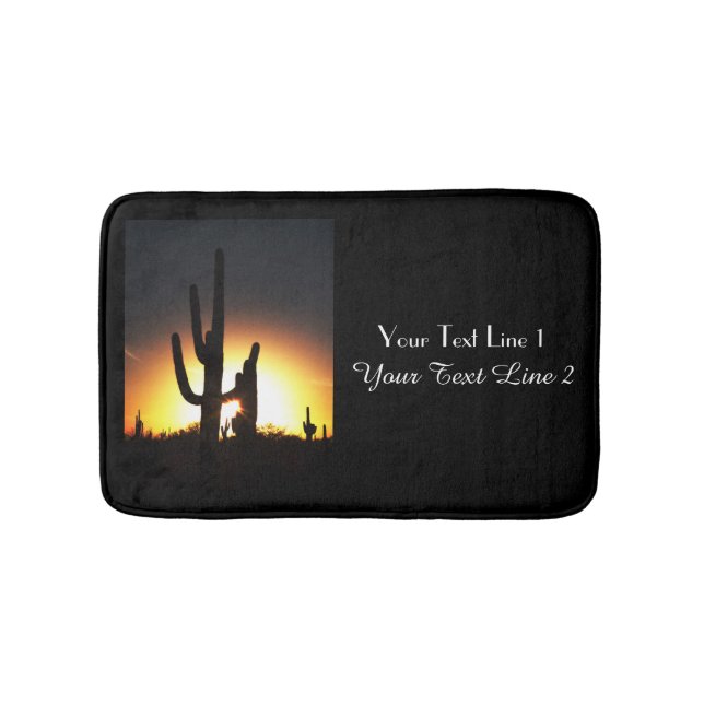 Saguaro Sunset Personalised Bath Mat (Front)