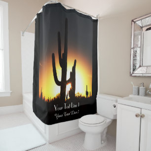 Saguaro Sunset Personalised Shower Curtain