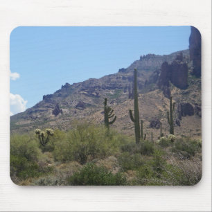 Saguaros and mountains mouse mat