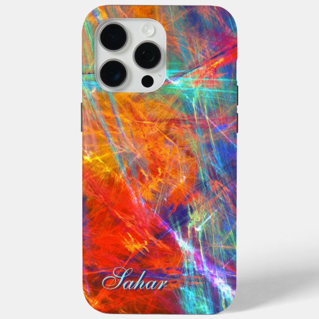 Sahar - Custom Name, Multi-Coloured Textures Case-Mate iPhone Case (Back)