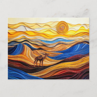 Sahara Desert Scene with Dromedary Postcard