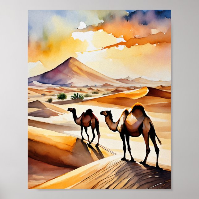 Sahara Desert Watercolor Art Print (Front)