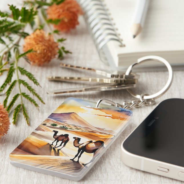 Sahara Desert Watercolor Keychain (Front Right)