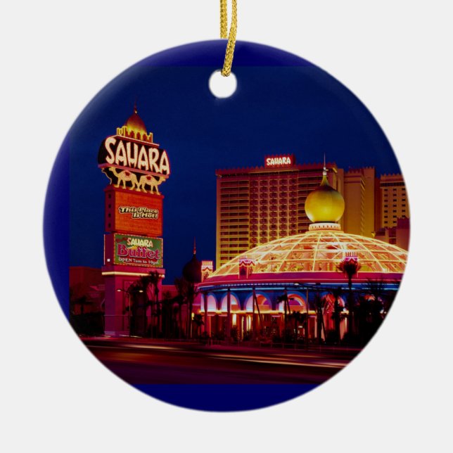 Sahara Hotel Las Vegas Ceramic Tree Decoration (Front)