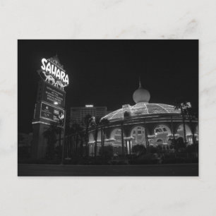Sahara Las Vegas in black & white Postcard
