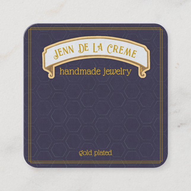 Sahara Nights Blue Hexagon Jewellery Display Calling Card (Front)