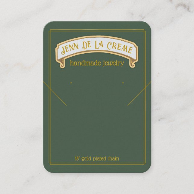 Sahara Nights Green Jewellery Display Calling Card (Front)