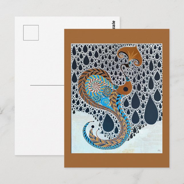 Sahara Pearls Tribal Exotic Peacock Postcard (Front/Back)