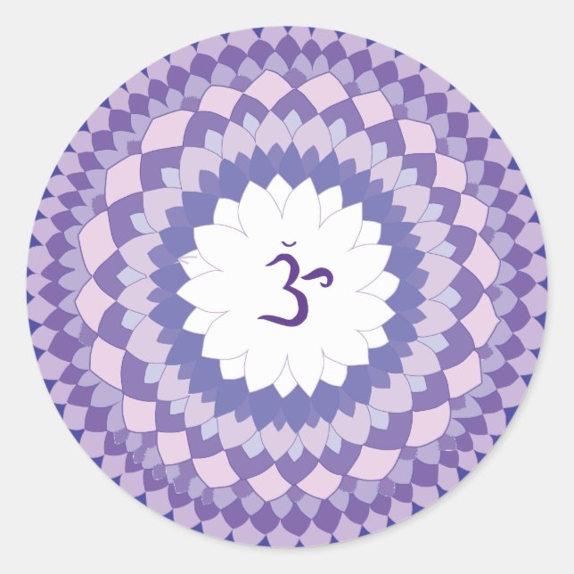 Sahasrara chakra mandala classic round sticker (Front)