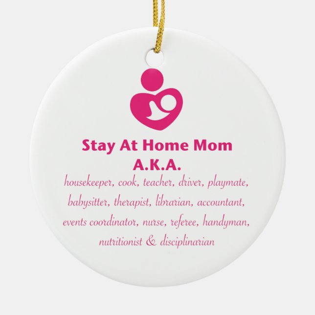 SAHM Heart Ceramic Tree Decoration (Front)