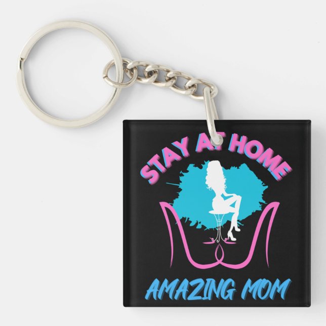 Sahm Stay At Home Retired Mother Pink Ladies Shoes Key Ring (Front)