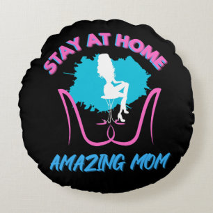 Sahm Stay In Home Mum Wife Pink Ladies Shoes Chic Round Cushion