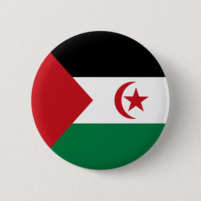 Sahrawi Arab Democratic Republic Flag 6 Cm Round Badge (Front)