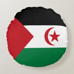 Sahrawi Arab Democratic Republic Flag Round Cushion